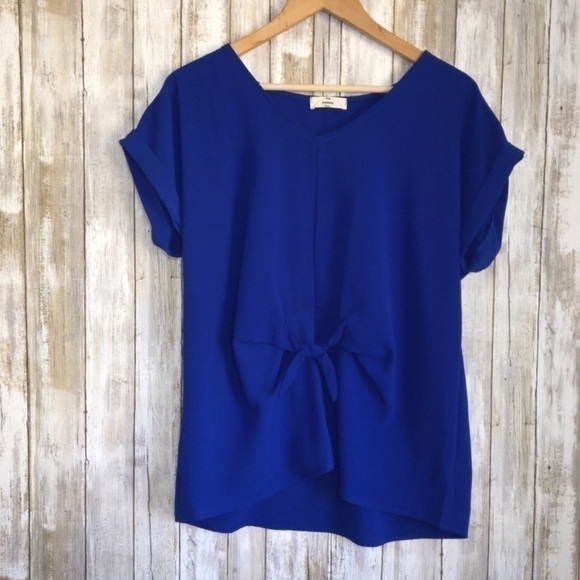 entro Tops - Entro Blue High Low Blouse